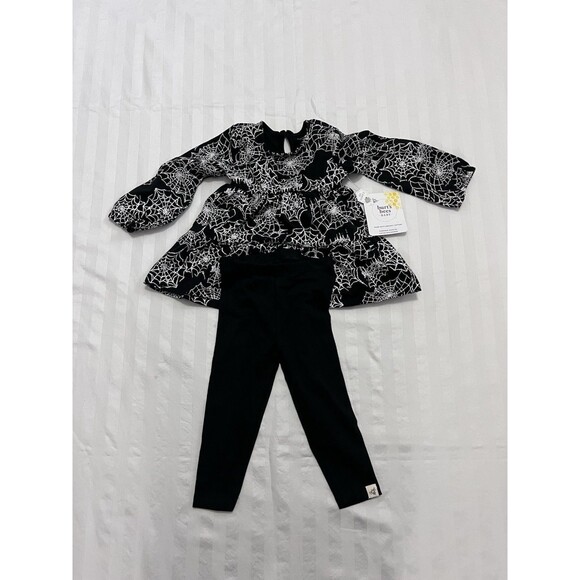 Burt's Bees Other - Burt’s Bees Baby 18M Top / 12M Pants  2pc Outfit Tunic Shirt Leggings Black NWT